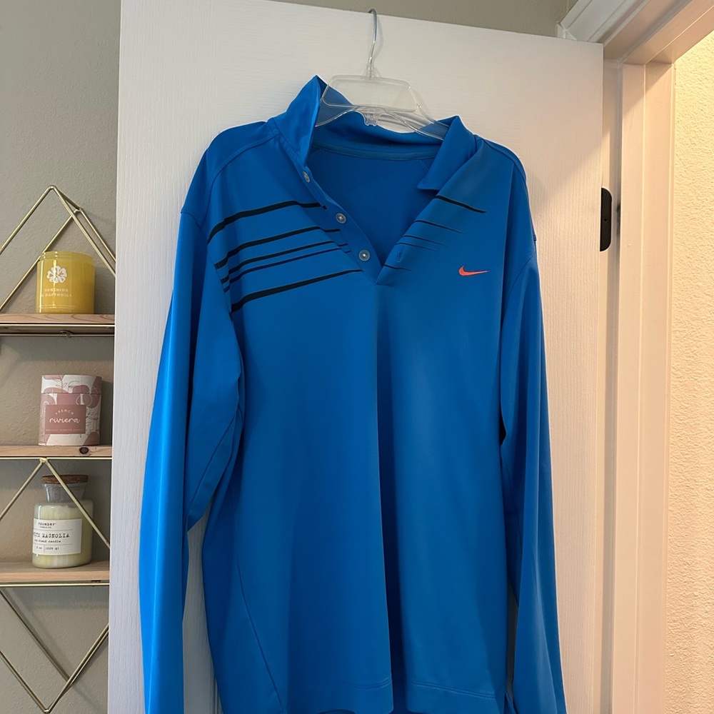 Nike Vibrant Blue Pullover with Black and Orange Accents